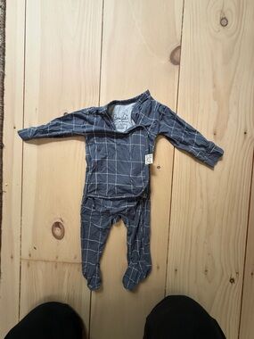 Bonsie Navy Blue Grid One-Piece